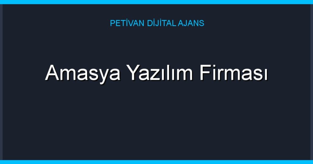 Amasya Yazılım Firması