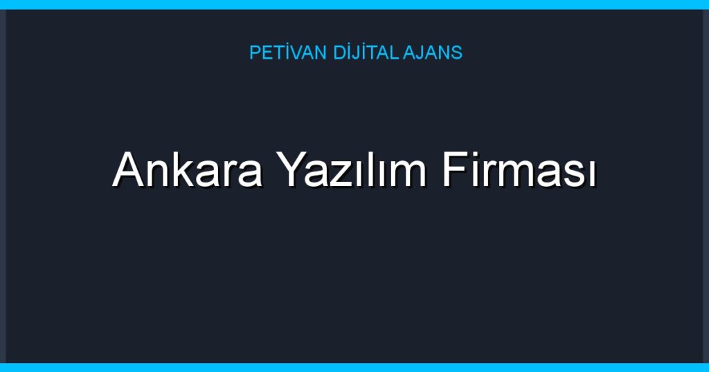 Ankara Yazılım Firması