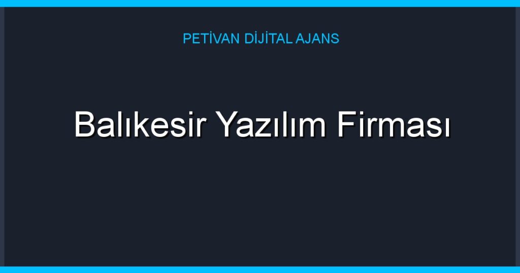 Balıkesir Yazılım Firması