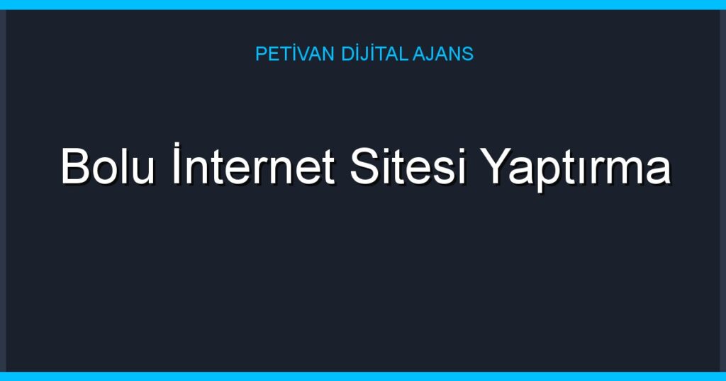 Bolu İnternet Sitesi Yaptırma