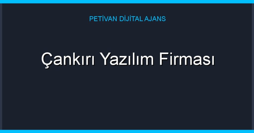 Çankırı Yazılım Firması