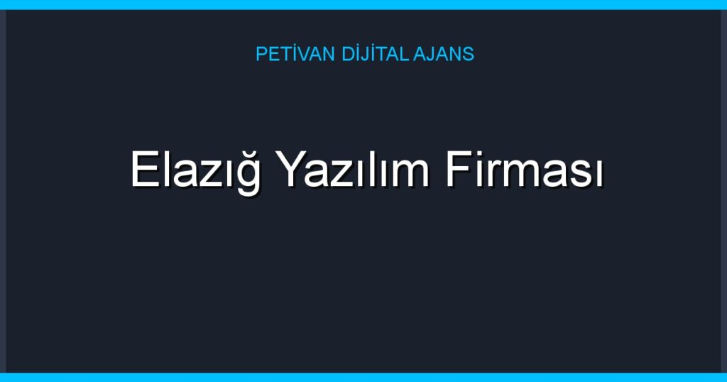 Elazığ Yazılım Firması