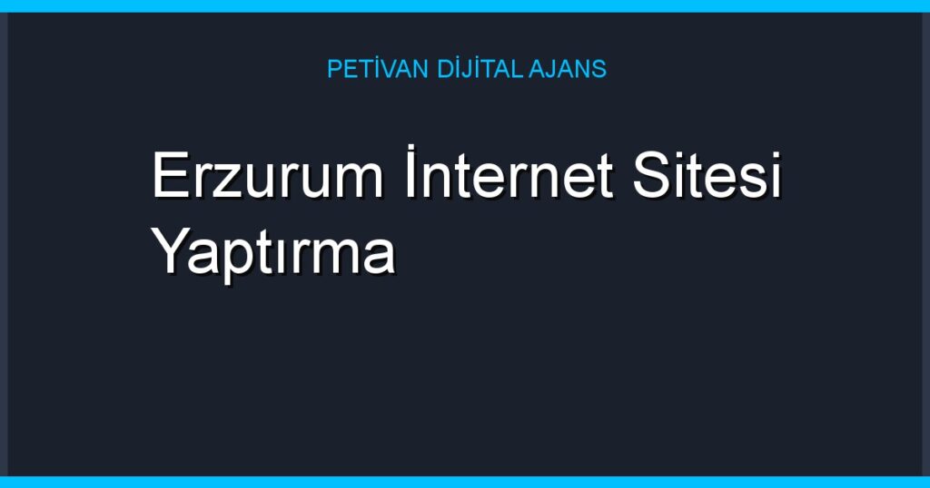 Erzurum İnternet Sitesi Yaptırma