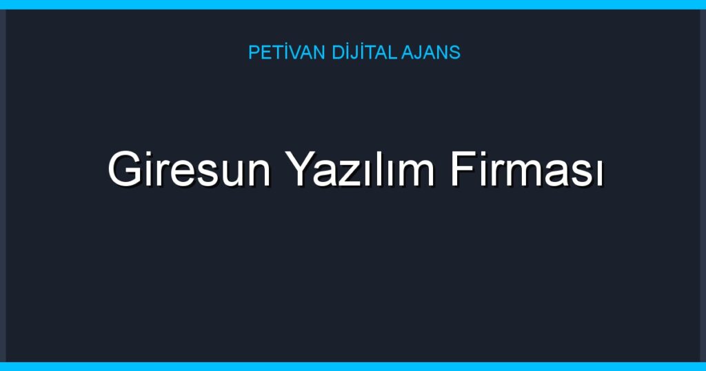 Giresun Yazılım Firması