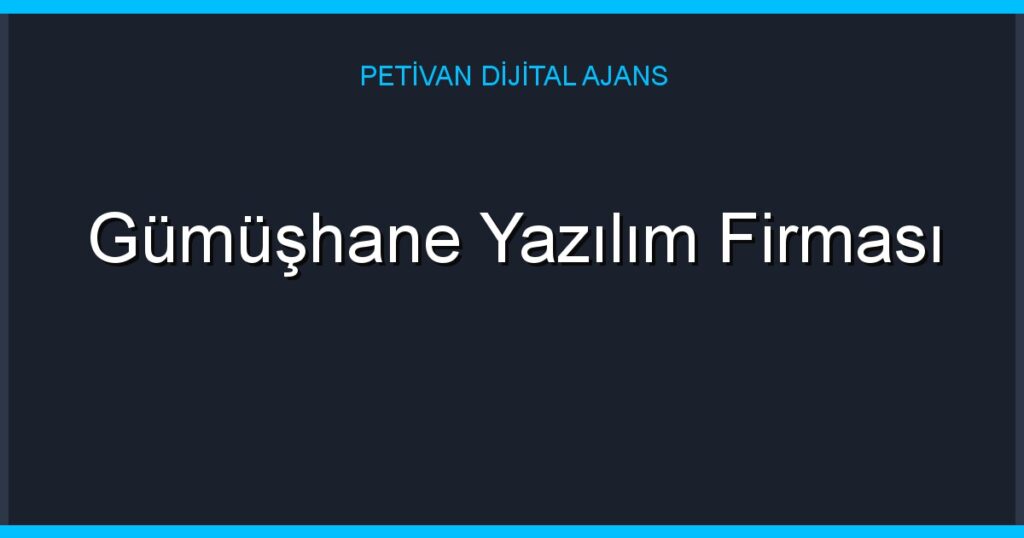 Gümüşhane Yazılım Firması