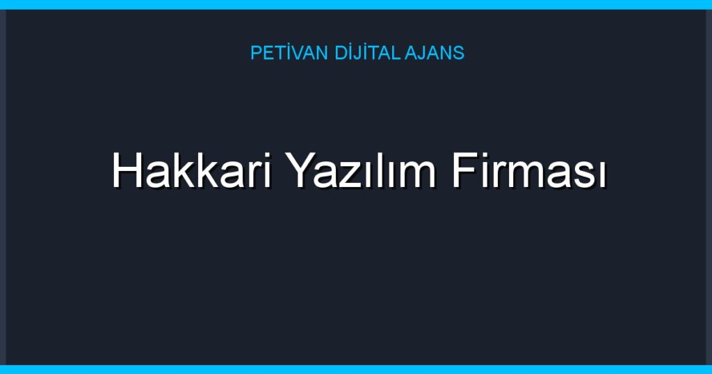 Hakkari Yazılım Firması