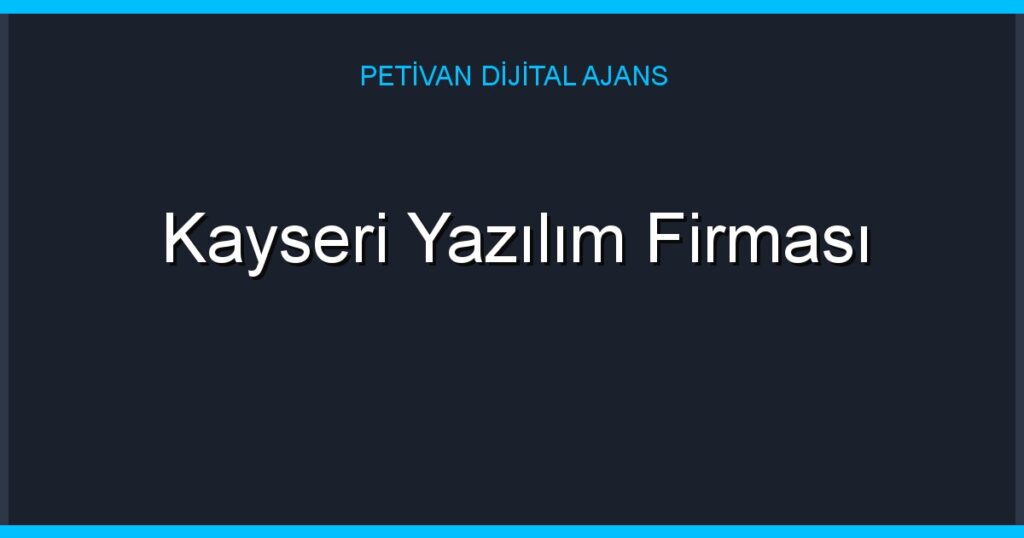 Kayseri Yazılım Firması