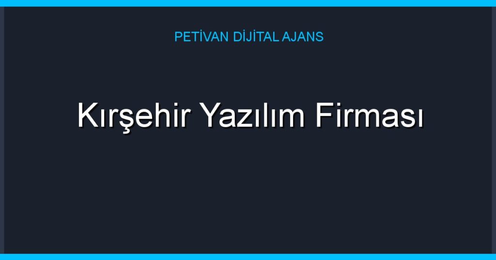 Kırşehir Yazılım Firması