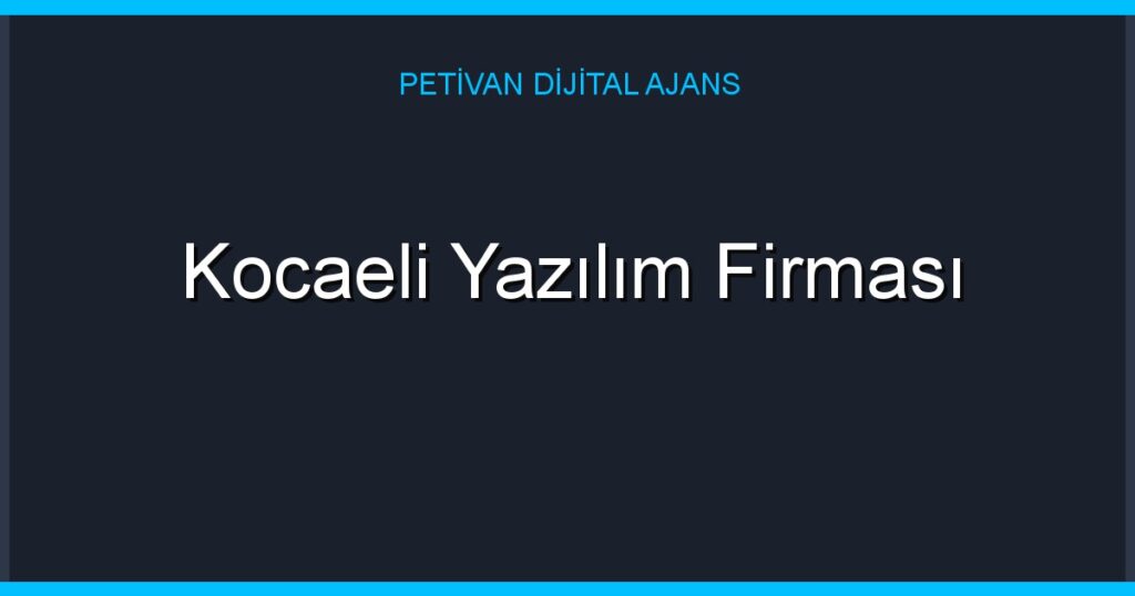 Kocaeli Yazılım Firması