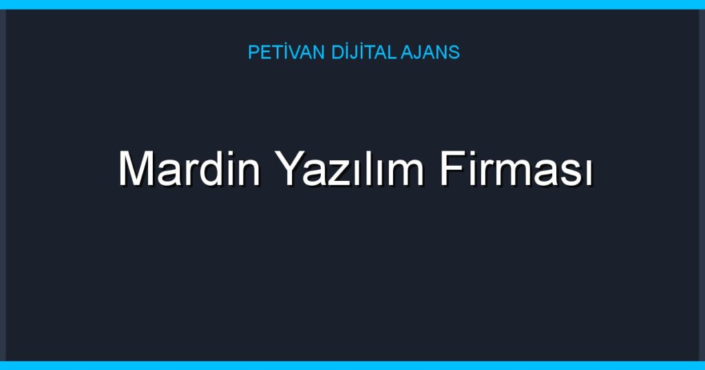 Mardin Yazılım Firması
