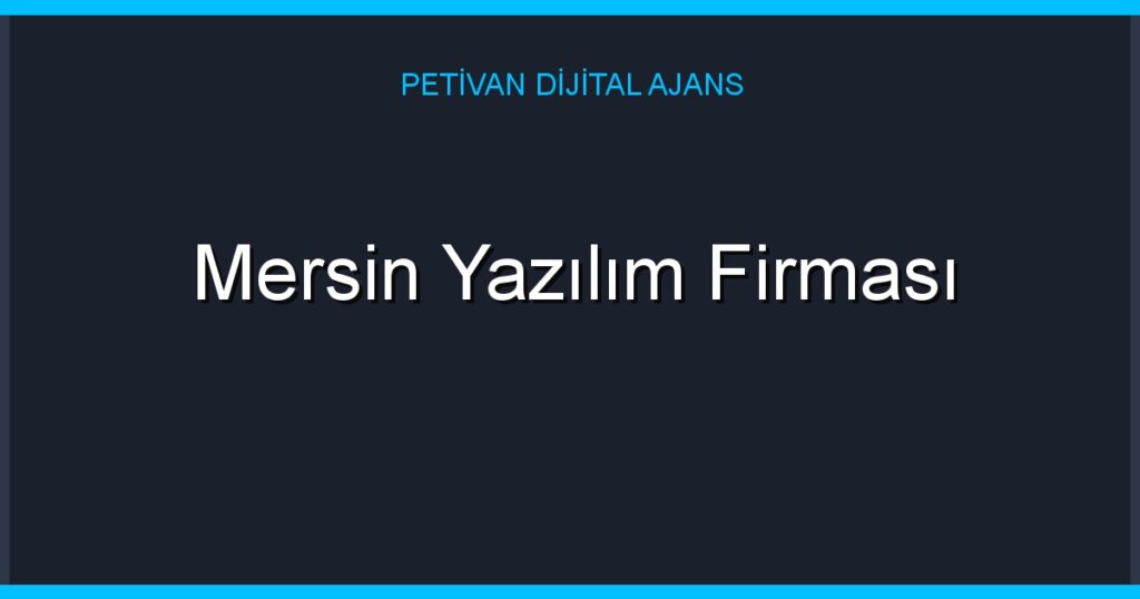 Mersin Yazılım Firması