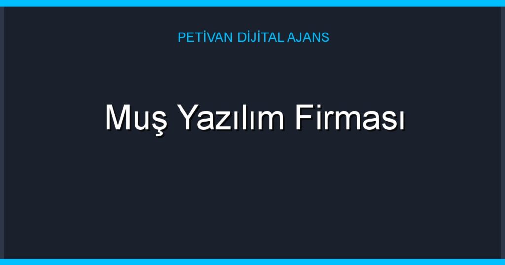 Muş Yazılım Firması