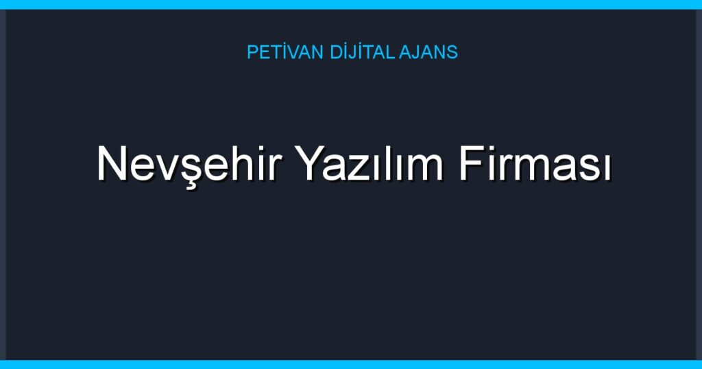 Nevşehir Yazılım Firması