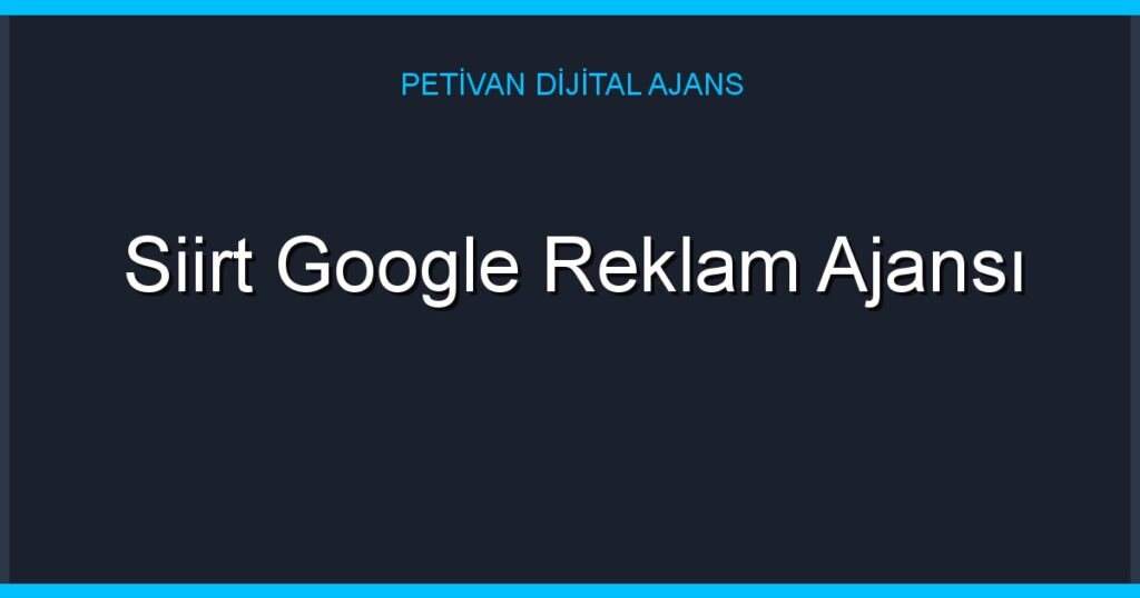 Siirt Google Reklam Ajansı