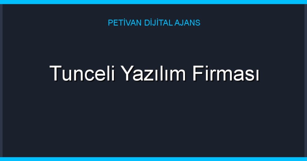 Tunceli Yazılım Firması