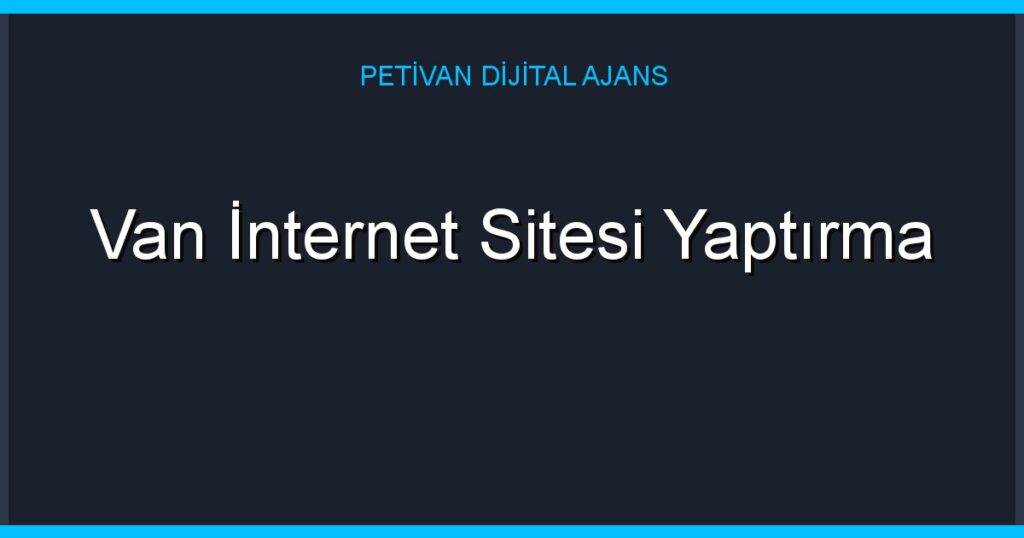 Van İnternet Sitesi Yaptırma