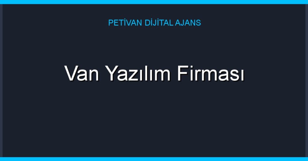 Van Yazılım Firması